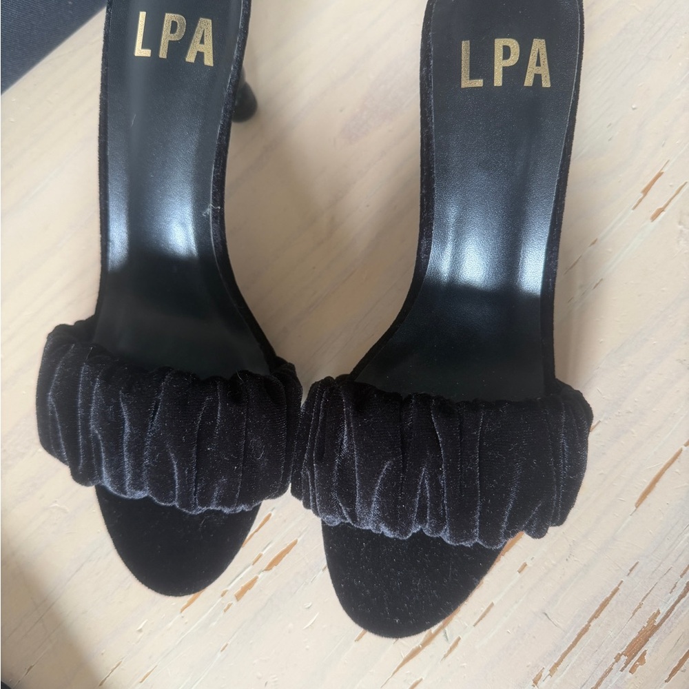 LPA Black Velvet Heels